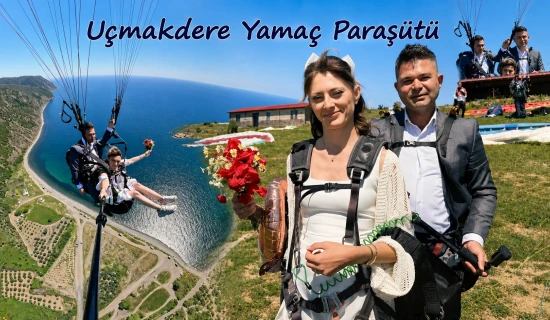 Gelinlik ve Damatlıkla Gökyüzünde: Nikah Sonrası Yamaç Paraşütü ile Evliliğe Uçarak Başladık | Uçmakdere Yamaç Paraşütü